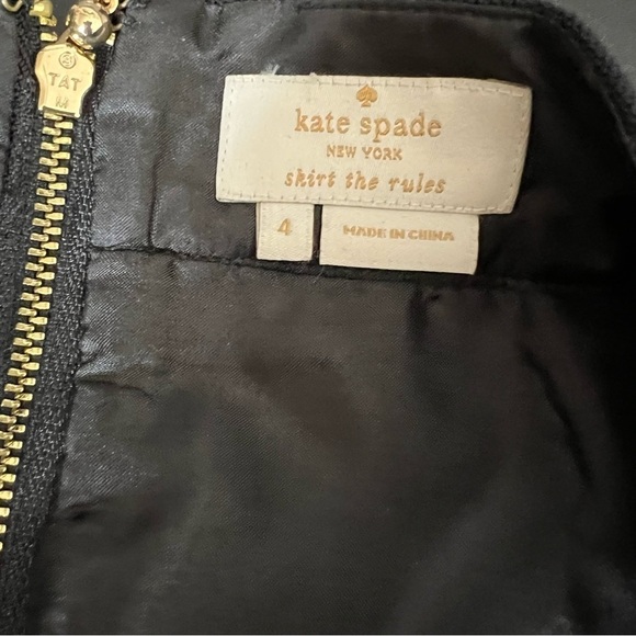 Kate Spade Skirt Women 4 Wool Blend Career Lined Gold Studded Bow Mini B18 - Picture 7 of 8